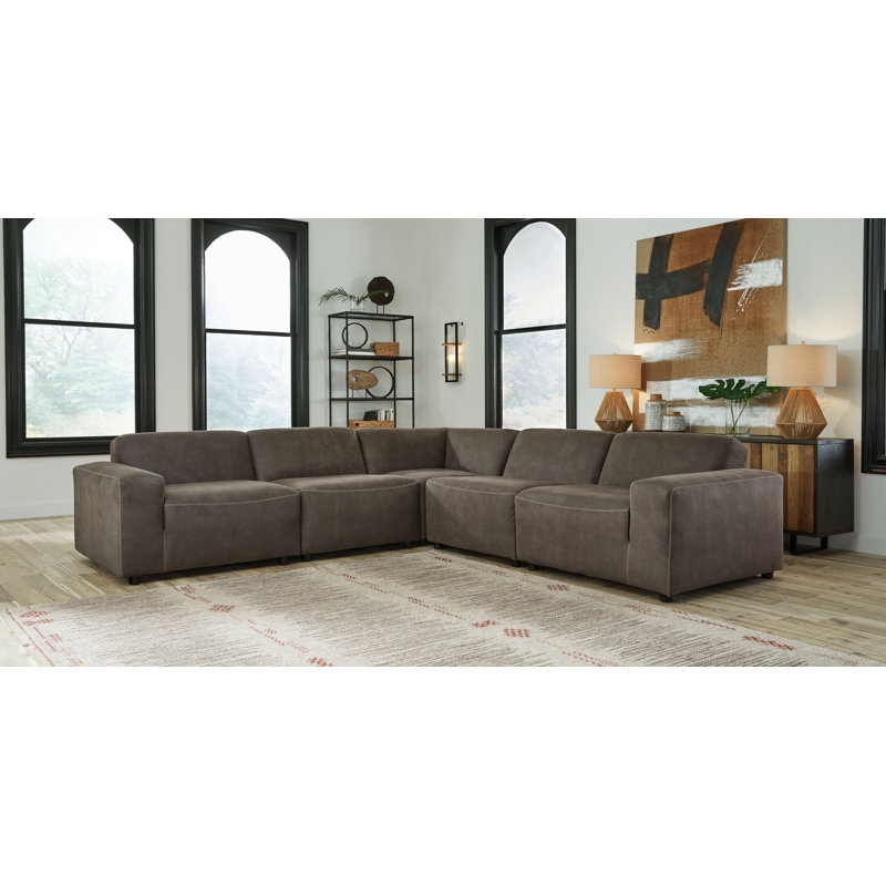 Signature Design by Ashley 5 Piece Vegan Leather Sectional Wayfair